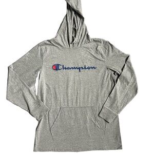 CHAMPION LIGHT GRAY CLASSIC HOODIE WITH LOGO SIZE M